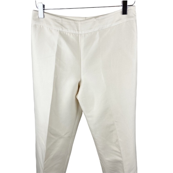 Ann Taylor Petites Pintuck Silk Wool Ivory White Ankle Trousers Pants Size 6P - Picture 3 of 7